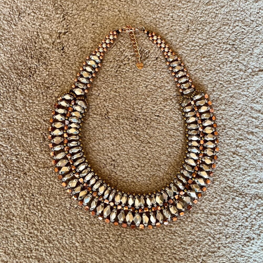 Mixed metal collar necklace